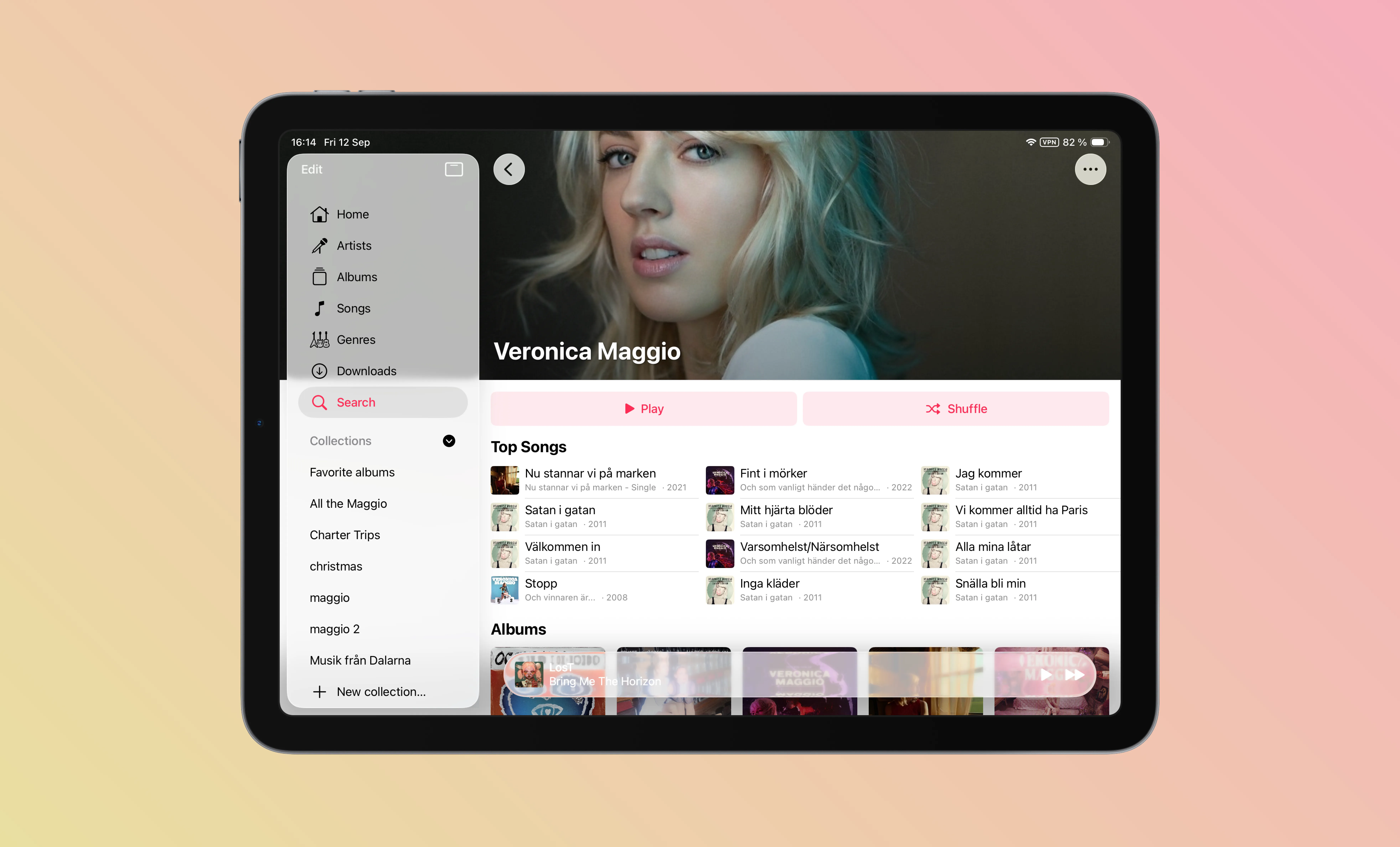 Screenshot of the new iPad layout on iOS 26
